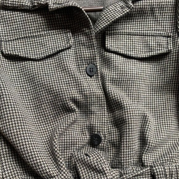 Zara Kids Houndstooth Jumpsuit 11-12Y Belted One-Piece - Picture 4 of 5